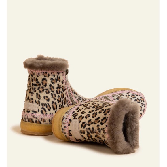 Free people Laidback London Setsu Crochet Ankle Boot Leopard Baby Pink - Picture 8 of 14